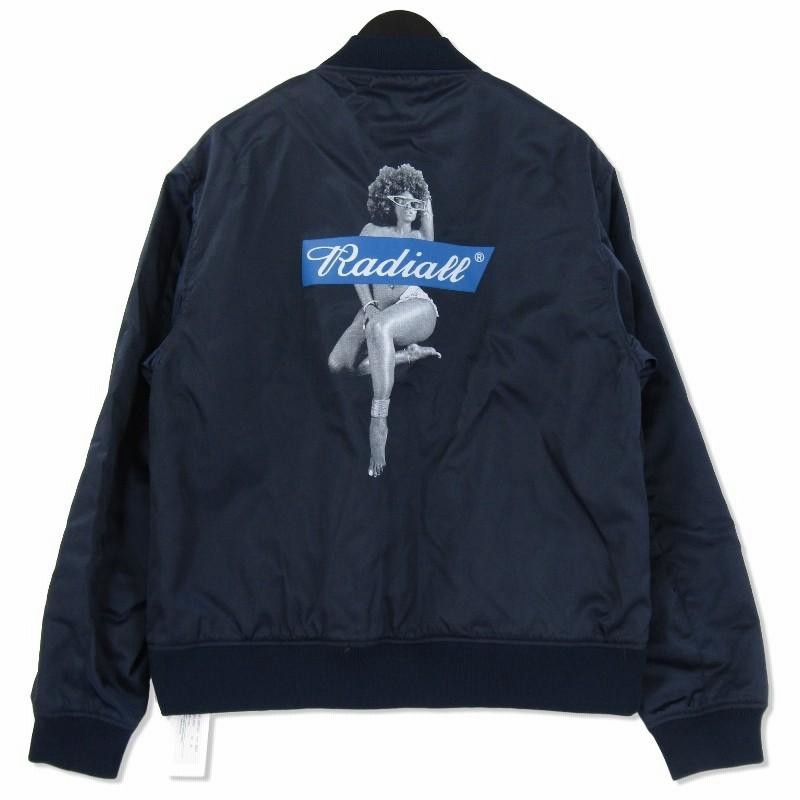 未使用 RADIALL ラディアル アワードジャケット RAD-18SS-JK005 ATOMIC LADY AWARD JACKET ネイビー 紺 M  タグ付き メンズ 中古 75000698 | LINEブランドカタログ