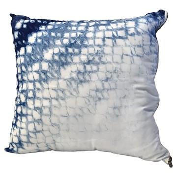 ORANGE PLUS 悅康品家 格子抱枕  微風藍染  35 x 35 cm