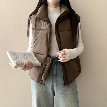 💕甜心大尺碼💕大尺碼马甲短款羽絨棉馬甲女秋冬立領寬松休閑百搭洋氣馬夾