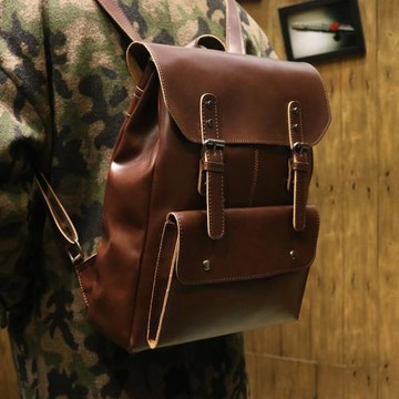 潮牌2023新款男包英倫風男士雙肩包韓版潮學院風書包真皮休閑背包