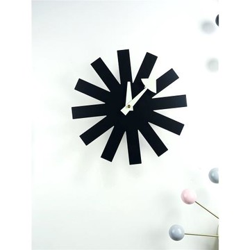 尼爾森Asterisk Clock星號掛鐘北歐創意客廳靜音藝術裝飾黑白鐘表