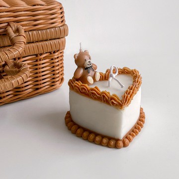 愛心鮮奶油擠花造型蠟燭 香氛蠟燭