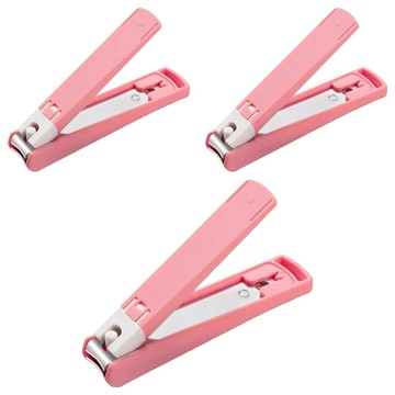 A款 馬卡龍色指甲剪 碳鋼 ABS塑料 9cm x 2cm x 2cm  粉色  3個