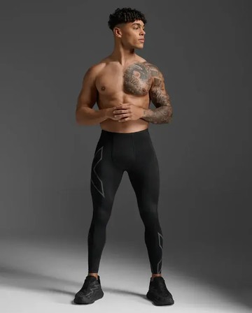 2XU 男士 全長手機口袋輕盈奔馳MCS壓縮褲 | 黑 M