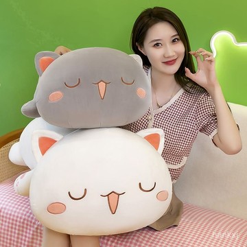 貓公仔 貓咪抱枕 貓咪娃娃 貓咪公仔 蜜桃貓 貓娃娃 貓咪玩偶 貓玩偶 貓抱枕 可愛 日係 素色 抱枕 沙發抱枕 禮物
