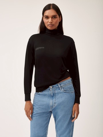 PANGAIA - Women's Seaweed Lyocell Fine Knit Turtleneck Top - Black - XL XL