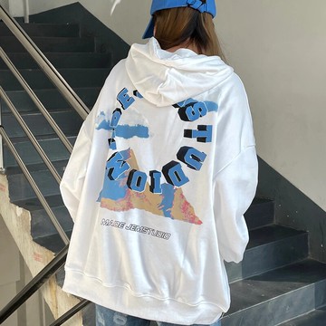 連帽衛衣女加絨加厚高街ins寬松潮牌oversize情侶外套上衣春秋冬