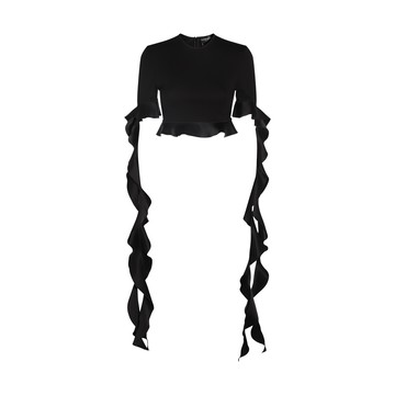 David Koma - Black Viscose Stretch Top