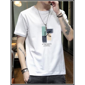 純棉短袖t恤男士夏季2025薄款潮牌寬松打底衫夏天款美式圓領體恤