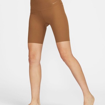 NIKE AS W NK DF ZENVY HR8INRIBSHORT 女緊身短褲-咖啡色-HF1415281