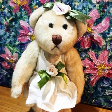 TEDDY HOUSE 【TEDDY HOUSE】泰迪熊玩具玩偶公仔絨毛復古黃金亮毛凱倫公主泰迪熊休閒手腳可動