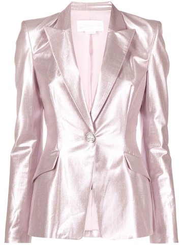 Genny - metallic-effect single-breasted blazer - women - Cotton/Spandex/Elastane/Acetate/Metallized Polyester/Spandex/Elastane/Silk - 44 - Pink