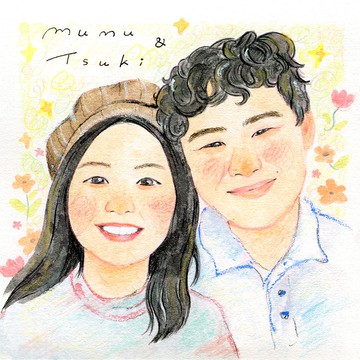 客製化 水彩似顏繪 / 雙人
