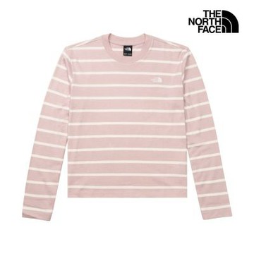 【The North Face 官方旗艦】北面女款粉色寬鬆舒適長袖上衣｜8H7GUT9