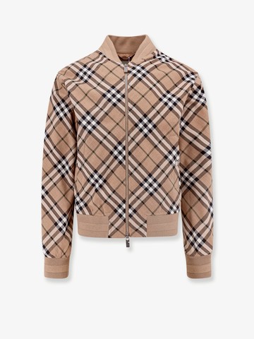 Wool blend jacket with check print - BURBERRY - gender_Man