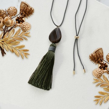 限量販售 煙水晶sica流蘇項鍊