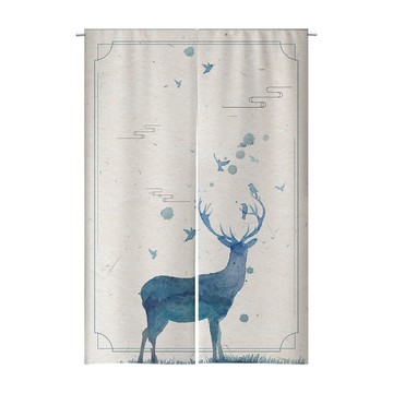 【客製化門簾】【贈桿發票】房間門簾 廚房遮擋簾 厨房短門簾 遮光門簾 招財門簾 掛簾日式 亞麻門簾 穿桿式門簾