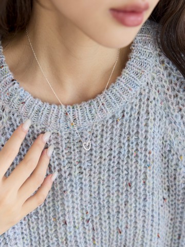 925純銀 扭紋愛心項鍊