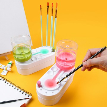 畫筆清洗器 清水循環 馬桶洗筆器 洗刷器 洗筆機 洗筆桶 洗筆杯 水彩筆 毛筆 清潔器【BlueCat】【RC5191】