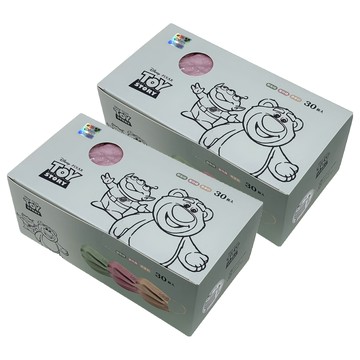 TOY STORY 玩具總動員 玩具總動員成人平面口罩  30片  酪梨綠 + 蜜桃藕 + 燕麥奶  2個