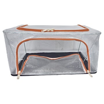 PVC網格防潑雙開可摺疊多用途收納箱 Set 2個 (66L+24L)  40 x 30 x 20 + 50 x 40 x 33cm  粉色