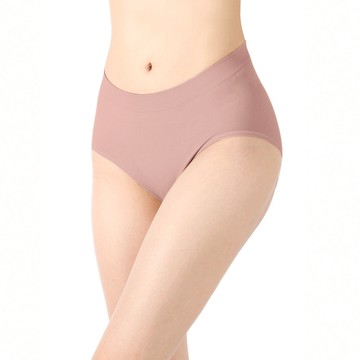 【透氣薄感】抗菌無縫內褲-中高腰 - M / 裸粉