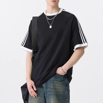 ⚡任選２件＄８９９⚡中大尺碼 上衣 涼感防曬吸濕速乾撞色圓領短袖上衣【014988】APR09｜2色  19LADY 〔現貨〕
