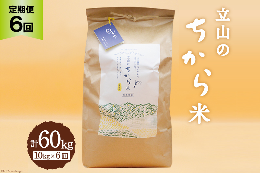 立山のちから米 コシヒカリ 10kg×6回 総計60kg   たてやま   富山県 立山町 [55590113] 米 こめ お米 コメ 精米 白米 こしひかり 美味しい