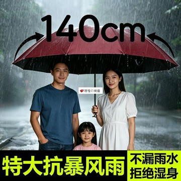 臺灣熱賣☆【可開發票】💕140cm特大號抗暴風雨雨傘加大加固加粗防紫外線防曬晴雨兩用太陽傘