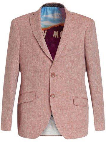 ETRO - single-breasted linen blazer - men - Linen/Flax/Cupro/Viscose/Viscose - 58 - Red