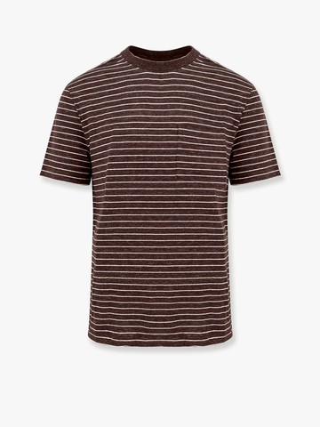 Striped linen stretch jersey t-shirt - BRUNELLO CUCINELLI - gender_Man