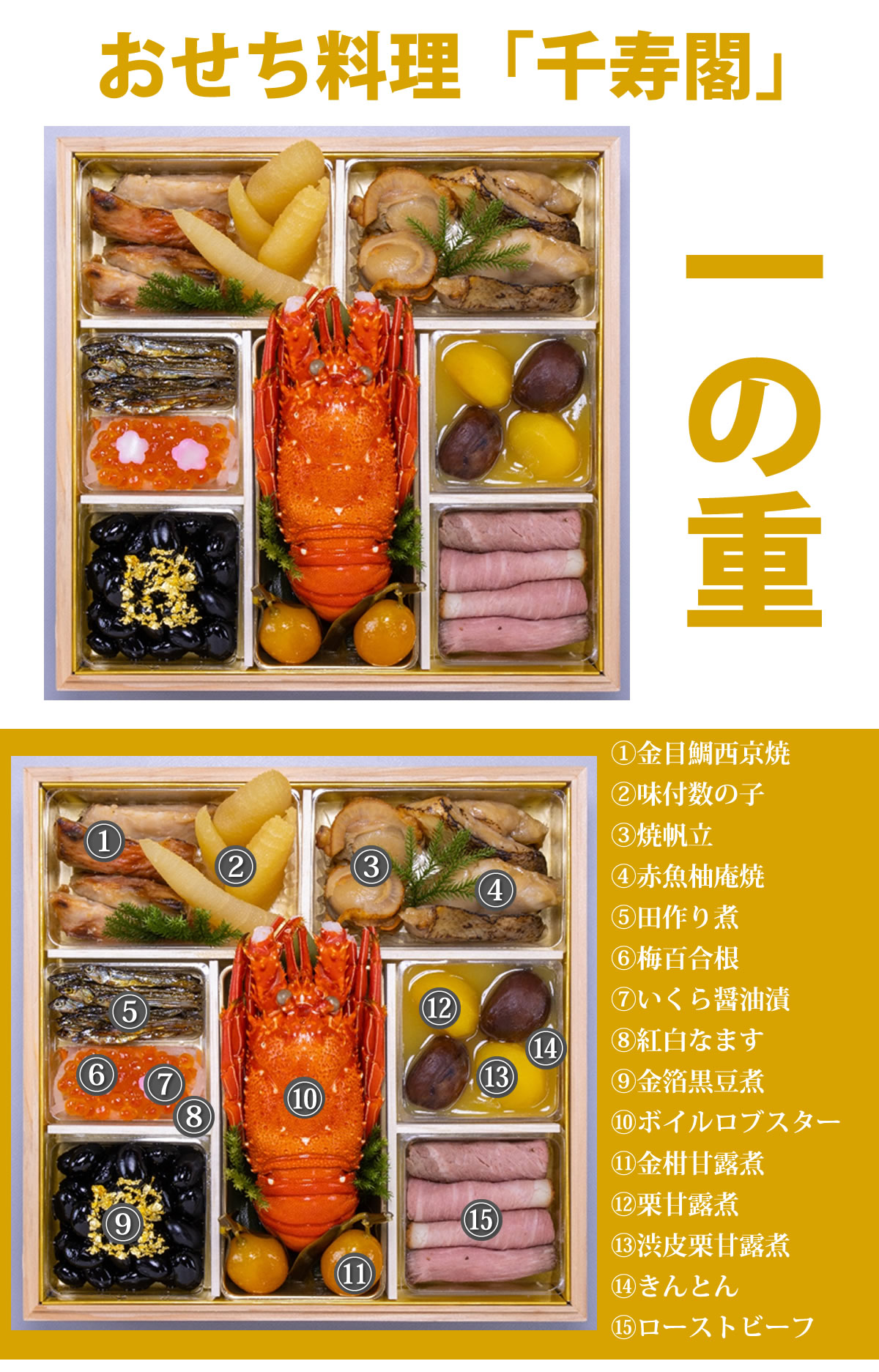 京都しょうざん和風おせち料理「千寿閣」与段重 6.5寸 4人前 5人前 68品入 和風 洋風 中華 数量限定