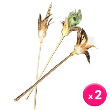 自然鮮-木天蓼逗貓棒70cm x2支(孔雀羽毛/雉雞羽毛/玉米羽毛)