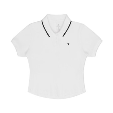CONVERSE SLIM BUTTON UP POLO WHITE 女POLO衫 白色 -TW10027770-A01