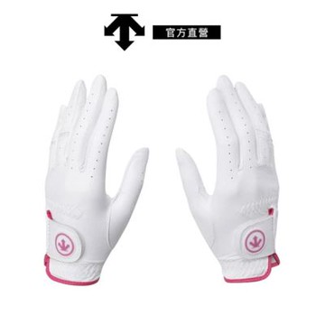 【DESCENTE】GOLF 迪桑特 女士 羊皮雙手高爾夫球手套 (白色)