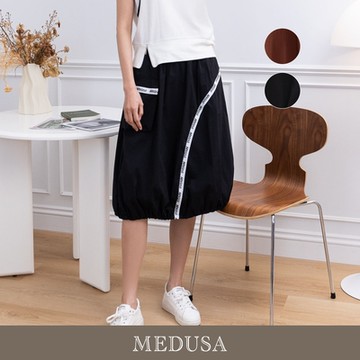 現貨【MEDUSA 曼度莎】字母織帶裝飾花苞抽繩休閒裙 - 2色（M-XL）｜裙子 中長裙 休閒裙