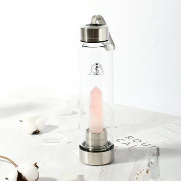 能量玻璃瓶【水晶能量水瓶】粉水晶水瓶