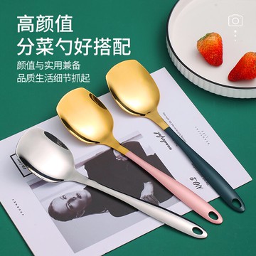 不銹鋼分餐分菜勺酒店餐廳飯店公用勺子家用創意網紅大號長柄公勺