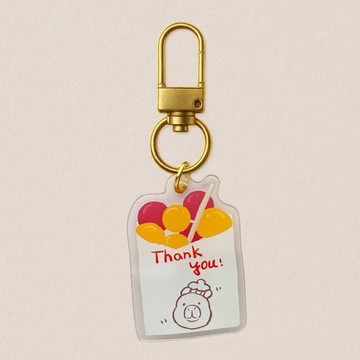 壓克力吊飾-水豚地瓜球 40mm寫實風格插畫