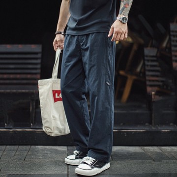 Wuluwear 美式休閒裁剪設計感貝殼褲男士170g小方格肌理感直筒褲