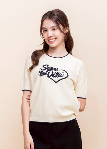 喜悅分享立體凸毛繡針織衫