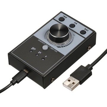 多媒體 USB 電腦音量控制控制器旋鈕 PC 揚聲器音頻調節器一鍵式靜音 3 種模式即插即用兼容 Win7/8/10/V
