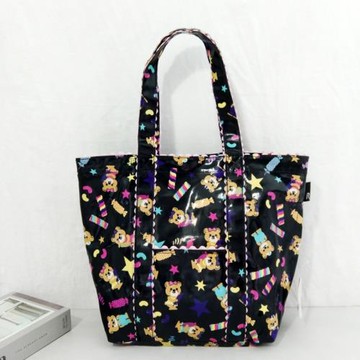 原單棉布過膠手提學生防水托特包