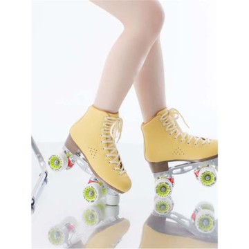 雙排輪滑鞋溜冰鞋四輪成人cnc鋁合金底座專業檸檬座輪冰鞋溜冰