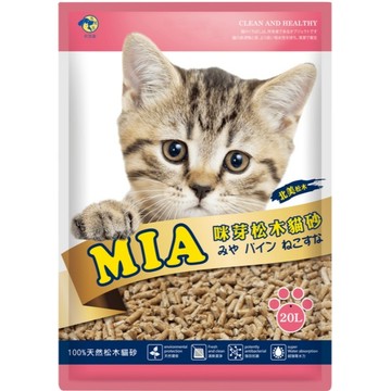 COCO【免運🔥】MIA咪芽松木砂20L(15kg)環保木屑砂/吸水佳/北美天然崩解貓砂，可沖馬桶、貓/鼠/兔/鳥/刺蝟