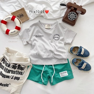 🌈✨mix1001小童❤️中大童🧡潮流印雙面字母造型上衣✨兒童涼感字母前短後長造型上衣 5-21