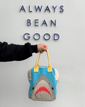 拉鍊隨手袋【大白鯊】-加拿大Fluf有機棉