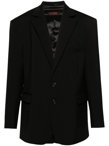 LỰU ĐẠN - notched-lapels single-breasted blazer - men - Virgin Wool/Spandex/Elastane/Polyester/Viscose - 48 - Black