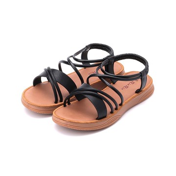 RIN RIN 交叉鬆緊帶涼鞋 黑 女鞋