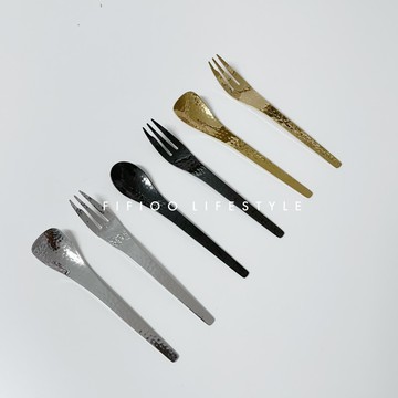 FIFIOO菲菲窩居||日本304不鏽鋼亮面紋理餐具 時尚 精緻 不刮手 304不鏽鋼 西餐具 精緻 廚房